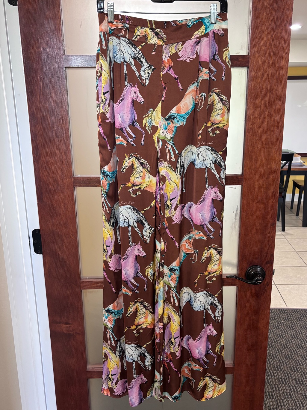 Wide-Leg Horse Print Pants